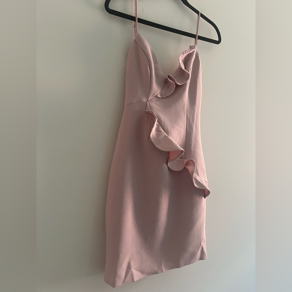 Blush Pink Ruffle Slip Dress | Women’s US Medium | Wedding Guest, Bridal, date - Picture 2 of 5